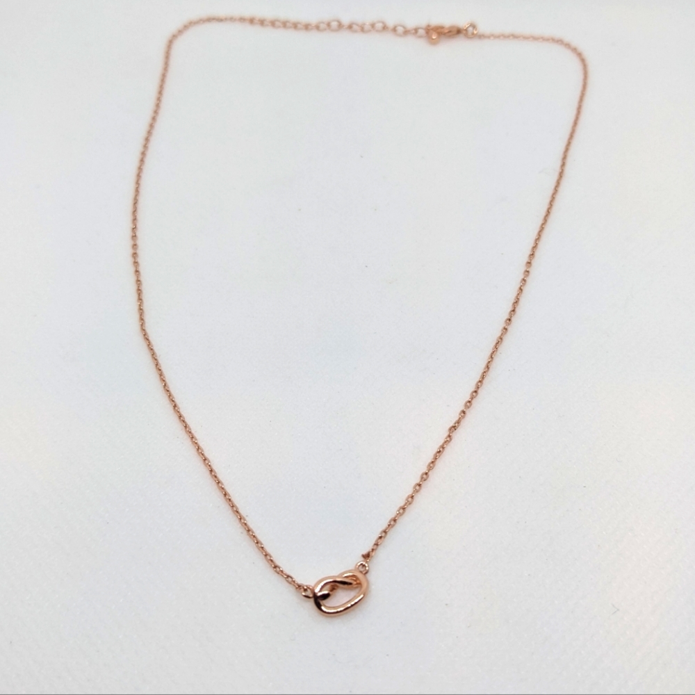 Dainty Rose Gold Color Love Knot Necklace